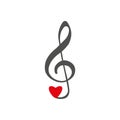 Vector Treble Clef music note icon eps10