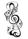 Vector Treble Clef music note icon. Vector illustration