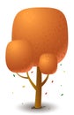 Vector tree in autumn season. Game UI flat. Isolated stock illustration on white background Royalty Free Stock Photo