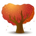 Vector tree in autumn season. Game UI flat. Isolated stock illustration on white background Royalty Free Stock Photo