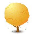 Vector tree in autumn season. Game UI flat. Isolated stock illustration on white background Royalty Free Stock Photo