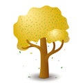 Vector tree in autumn season. Game UI flat. Isolated stock illustration on white background Royalty Free Stock Photo