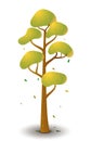 Vector tree in autumn season. Game UI flat. Isolated stock illustration on white background Royalty Free Stock Photo