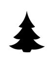 Christmas tree black icon. vector tree silhouette isolated On white background Royalty Free Stock Photo