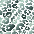 Vector Trendy abstract midnight green leopard seamless pattern. Wild animal cheetah skin chrome metallic texture on white Royalty Free Stock Photo