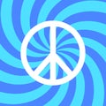 Vector trendy abstract retro 60s, 70s hippie illustration with peace sign and modern pop art background. Vintage template design Royalty Free Stock Photo