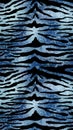 Vector Trendy blue metallic tiger abstract vertical background. Shiny wild animal black tiger stripes texture on blue Royalty Free Stock Photo