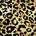 Vector trendy golden leopard skin abstract seamless pattern. Wild animal cheetah black spots on gold metallic foil