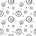 Vector trendy hand drawn black and white seamless