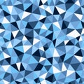 Vector trendy low poly seamless pattern. Blue winter polygonal background