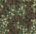 Vector trendy low poly seamless pattern. Camouflage polygonal background Royalty Free Stock Photo