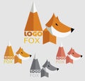 Vector trendy minimalistic fox logo in flat style.