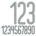 Vector trendy numbers collection. Retro condensed numerals from 0 to 9 best for use in poster creation. Created using triple