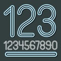 Vector trendy numbers collection. Retro numerals from 0 to 9 be