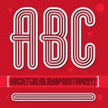 Vector trendy retro uppercase alphabet letters collection. Disco