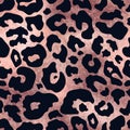 Vector trendy rose gold leopard spot abstract seamless pattern. Wild animal cheetah skin pink metallic foil texture for Royalty Free Stock Photo