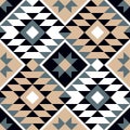 Vector trendy seamless decorative ethnic ikat pattern. Boho geometric style.Hand-drawn seamless tribal patterns. Modern textiles,