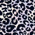 Vector trendy silver leopard spot abstract seamless pattern. Wild animal cheetah skin white gold metallic foil texture