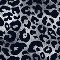 Vector trendy silver leopard spot shiny seamless pattern. Abstract wild animal cheetah skin gray metallic foil texture