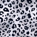 Vector trendy silver leopard spot shiny seamless pattern. Wild animal cheetah skin gray metallic foil texture for