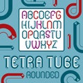 Vector trendy vintage capital English alphabet letters collection. Funky rounded font, typescript can be used in art creation. Cr