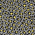 Vector trendy yellow and gray colors leopard seamless pattern. Abstract ornament Royalty Free Stock Photo