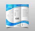 Vector of tri-fold brochure design templates with modern polygonal background on white. Modern triangle presentation template. Bus Royalty Free Stock Photo