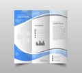 Vector of tri-fold brochure design templates with modern polygonal background on white. Modern triangle presentation template. Bus Royalty Free Stock Photo