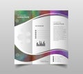 Vector of tri-fold brochure design templates with modern polygonal background on white. Modern triangle presentation template. Bus Royalty Free Stock Photo