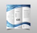 Vector of tri-fold brochure design templates with modern polygonal background on white. Modern triangle presentation template. Bus Royalty Free Stock Photo