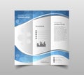 Vector of tri-fold brochure design templates with modern polygonal background on white. Modern triangle presentation template. Bus Royalty Free Stock Photo