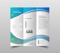 Vector of tri-fold brochure design templates with modern polygonal background on white. Modern triangle presentation template. Bus Royalty Free Stock Photo