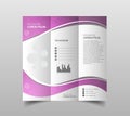 Vector of tri-fold brochure design templates with modern polygonal background on white. Modern triangle presentation template. Bus Royalty Free Stock Photo