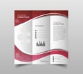 Vector of tri-fold brochure design templates with modern polygonal background on white. Modern triangle presentation template. Bus Royalty Free Stock Photo