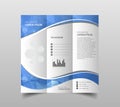 Vector of tri-fold brochure design templates with modern polygonal background on white. Modern triangle presentation template. Bus Royalty Free Stock Photo