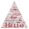 Vector triangle arrow hello greeting international tourism Royalty Free Stock Photo