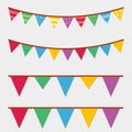 Vector triangle bunting and garland set