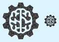 Vector Triangle Filled Brain Gear Icon