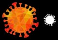 Vector Triangle Filled Coronavirus Cell Icon with Flame Gradient