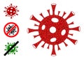 Vector Triangle Filled Coronavirus Icon with Similar Icons