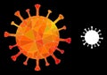 Vector Triangle Filled Covid-19 Virus Icon with Flame Gradient Royalty Free Stock Photo