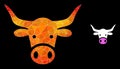 Vector Triangle Filled Cow Head Icon with Orange Colored Gradient Royalty Free Stock Photo