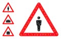 Vector Triangle Filled Human Warning Icon with Bonus Icons
