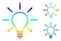 Vector Triangle Filled Light Bulb Icon with Spectral Colored Gradient Royalty Free Stock Photo