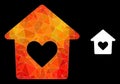 Vector Triangle Filled Lovely House Icon with Fire Gradient Royalty Free Stock Photo