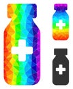 Vector Triangle Filled Medical Vial Icon with Rainbow Gradient Royalty Free Stock Photo