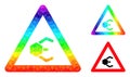 Vector Triangle Filled Nanobot Warning Icon with Spectrum Gradient