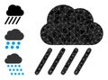 Vector Triangle Filled Rain Cloud Icon with Other Icons Royalty Free Stock Photo