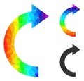 Vector Triangle Filled Rotate Right Icon with Rainbow Gradient
