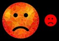 Vector Triangle Filled Sad Smiley Icon with Orange Colored Gradient Royalty Free Stock Photo